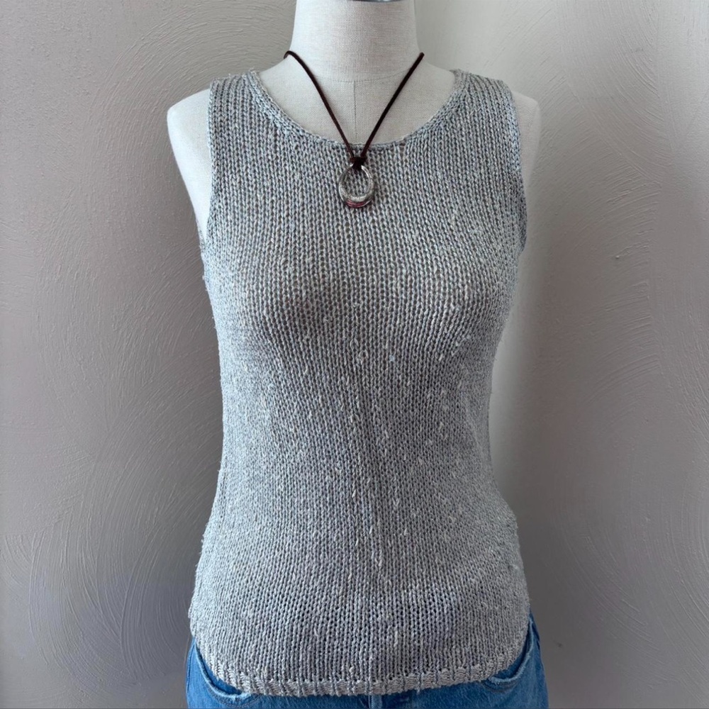 LOFT Metallic Knit Sleeveless Top